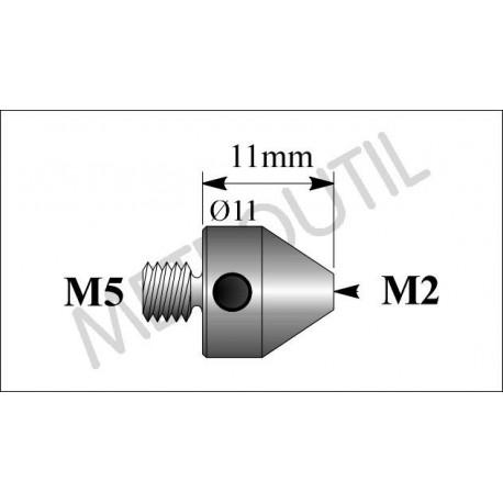 Adaptateur M5-M2 Ø11xL11 mm inox