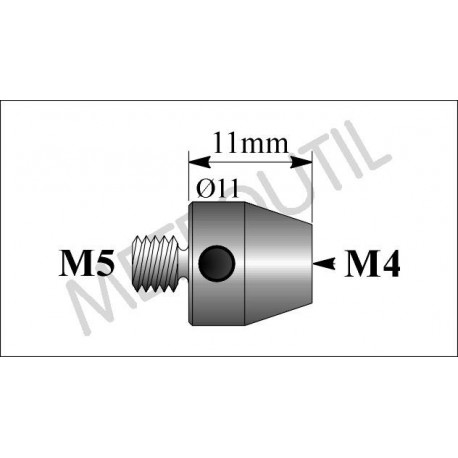 Adaptateur M5-M4 Ø11xL11 mm inox